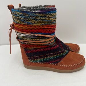 Toms Nepal Multicolor Woven Suede Ankle Boots